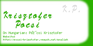 krisztofer pocsi business card